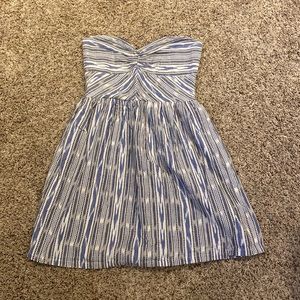 Roxy Blue and White Strapless Dress